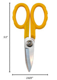 ▶ Miller KS-1 Tijeras de Kevlar de fibra óptica amarilla, fáciles de transportar para técnicos de trabajo, electricistas e instaladores, cortadores de cables de alta resistencia, 13,5 cm