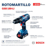 Rotomartillo Inalámbrico GSB 180-LI 18V