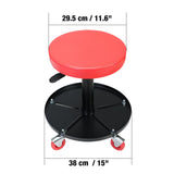BIG RED Asiento de cochera y Tienda con Ruedas de Alta Resistencia, Acolchado Ajustable con Bandeja de Herramientas, Color Rojo