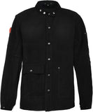 ▶ Chaqueta de soldadura de cuero negro, chaquetas de seguridad de trabajo de cuero vacuno dividido FR, chaquetas soldadoras para hombres y mujeres, Negro, XX-Large