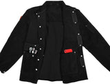▶ Chaqueta de soldadura de cuero negro, chaquetas de seguridad de trabajo de cuero vacuno dividido FR, chaquetas soldadoras para hombres y mujeres, Negro, XX-Large