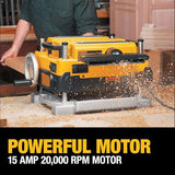 DEWALT Cepillo para Madera 13" (330mm), 3 Navajas, 2 Velocidades, 15 A, DW735
