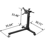 BIG RED - Soporte de Motor, Capacidad de 3/8 toneladas, Soporte de Motor Giratorio de Acero con Cabezal Ajustable de 360 Grados, 3 Ruedas, 4 Brazos Ajustables, para Mantenimiento de