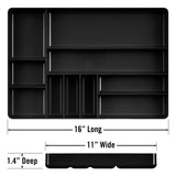ERNST MFG - Organizador de cajones de 10 compartimentos: bandeja apilable resistente para organización de herramientas de cochera automotriz, almacenamiento de caja de herramientas de perfil bajo, tuercas y pernos, herramientas, piezas, fácil de limpiar,