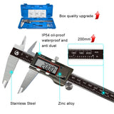 CALIBRADOR DIGITAL Calibre Digital, Pie de Rey 200mm con Acero Inoxidable, Micrómetro Electrónico IP54 Impermeable, Calibrador Vernier 8 Pulgadas con Pantalla LCD