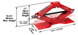 BIG RED Torin - Kit de elevación de tijera para coche, 1.36 toneladas, color rojo