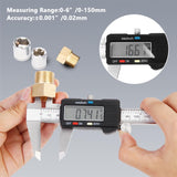 CALIBRADOR DIGITAL Herramienta de medición de calibrador digital, calibrador de acero inoxidable Vernier digital, calibradores de micrómetro con pantalla LCD grande, función de apagado automático, conversión de