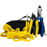 Miller FTTX - Kit de preparación de extremo de caída plano - Juego portátil de fibra óptica todo en uno para electricistas profesionales, técnicos e instaladores