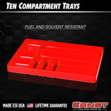 ERNST MFG - Organizador de cajones de 10 compartimentos: bandeja apilable resistente para organización de herramientas de cochera automotriz, almacenamiento de caja de herramientas de perfil bajo, tuercas y pernos, herramientas, piezas, fácil de limpiar,