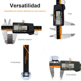 CALIBRADOR DIGITALl Calibrador de Pantalla,0 - 6/ 0 - 150mm Vernier Digital Inoxidable con Pantalla LCD Grande,Conversiones de Medición para Pulgadas, Milímetros y Fracciones,Alta Precisión Calibrador Digital