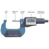 CALIBRADOR DIGITAL Micrómetro Digital Medidor de Pantalla Electrónico 0.00005in/0.001mm Grosor Medición de Diámetro Calibre 25-50mm