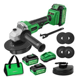 Amoladora angular inalámbrica Para Lijar, Cortar y Otros Proyectos Esmeriladora Angular Inalámbrica SHAWTY, 4Ah Baterías *2, 7000RPM, Con