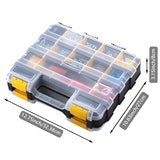 AIDY-PRO Caja organizadora de herramientas para piezas pequeñas, 34 compartimentos, organizadores de doble cara con divisores de plástico extraíbles para tornillos, tuercas, clavos, pernos