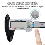 CALIBRADOR DIGITAL de fibra de carbono, Electrónica Digital Calibrador con conversión entre 15 cm / 6 pulgadas con pantalla LCD. Vernier Digital con diseño ligero y precisión para medidas milimetricas