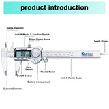 CALIBRADOR DIGITAL  herramienta de medición de calibrador, micrómetro exterior, calibrador de esfera Vernier, acero inoxidable, protección IP54, conversión de fracciones métricas en pulgadas