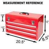 BIG RED Torin - Caja de Herramientas portátil de Acero con 3 cajones (50.8 cm), Color Rojo