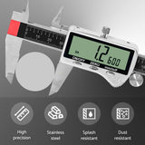CALIBRADOR DIGITAL Herramienta de medición de calibrador digital de 6 pulgadas con visualización LCD extragrande DCXD6-SS-54, calibrador Vernier micrómetro digital IP54, mide fracción métrica de pulgadas por S&F STEAD