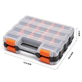MAYOUKO Organizador de herramientas de doble cara, divisores de plástico extraíbles personalizables, caja de almacenamiento de hardware, excelente para tornillos, N