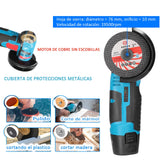 Esmeriladora Inalámbrica Angular de 19500rpm, Mini Amoladora Inalambrica, Herramienta de molienda eléctrica, Cortador de Mano para Cortar, Pulir, Azulejo de Cerámica, Madera, Piedra, Acero