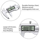 CALIBRADOR DIGITAL  Digital 150mm / 6" Pie de Rey con Galga de Espesores 32 Hojas Acero Inoxidable Calibrador Digital Medición Métrica/Fracciones/Pulgadas para Ancho Longitud Profundidad y Diámetro