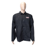 Chaqueta de soldadura de tela negra grande resistente a las llamas Lincoln Electric -
