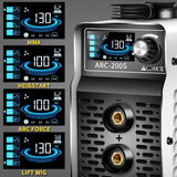 ▶ SOLDADORA SSIMDER Soldador de palo, ARC/LIFT TIG 2 en 1, inversor IGBT de doble voltaje de 110 V/220 V, máquina de soldadura portátil con arranque en caliente/anti-arañazos y visualización LCD inteligente para