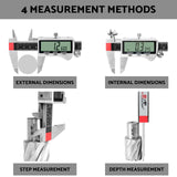 CALIBRADOR DIGITAL Herramienta de medición de calibrador digital de 6 pulgadas con visualización LCD extragrande DCXD6-SS-54, calibrador Vernier micrómetro digital IP54, mide fracción métrica de pulgadas por S&F STEAD