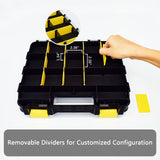 AIDY-PRO Caja organizadora de herramientas para piezas pequeñas, 34 compartimentos, organizadores de doble cara con divisores de plástico extraíbles para tornillos, tuercas, clavos, pernos