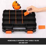 MAYOUKO Organizador de herramientas de doble cara, divisores de plástico extraíbles personalizables, caja de almacenamiento de hardware, excelente para tornillos, N