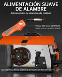 ▶ HITBOX Soldadora Inversora Microalambre, 140A sin Gas/Stick/Lift TIG 3 en 1 Inversor para Soldar, 110V Maquina de Soldar Portatil, Máquina de Soldar Soldadora MIG Planta de Soldar(HBM200)