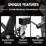 BIG RED - Soporte de Motor, Capacidad de 3/8 toneladas, Soporte de Motor Giratorio de Acero con Cabezal Ajustable de 360 Grados, 3 Ruedas, 4 Brazos Ajustables, para Mantenimiento de