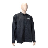 Chaqueta de soldadura de tela negra grande resistente a las llamas Lincoln Electric -