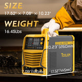 ▶TOOLIOM 4 en 1 MIG Soldador MIG de gas 180A MIG/Flux MIG/Stick/Lift TIG Máquina de soldadura multiproceso 110V/220V Soldador con antorcha TIG de elevación