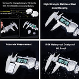 CALIBRADOR DIGITAL  herramienta de medición de calibrador, micrómetro exterior, calibrador de esfera Vernier, acero inoxidable, protección IP54, conversión de fracciones métricas en pulgadas