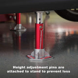 BIG RED  Torin - Soportes de Enchufe de Aluminio con pasadores de sujeción de Bloqueo: Capacidad de 3 toneladas, Rojo/Plata, 1 par