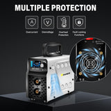 ▶ SOLDADORA SSIMDER Soldador de palo, ARC/LIFT TIG 2 en 1, inversor IGBT de doble voltaje de 110 V/220 V, máquina de soldadura portátil con arranque en caliente/anti-arañazos y visualización LCD inteligente para