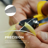 ▶ Miller KS-1 Tijeras de Kevlar de fibra óptica amarilla, fáciles de transportar para técnicos de trabajo, electricistas e instaladores, cortadores de cables de alta resistencia, 13,5 cm