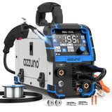 ▶ AZZUNO - Soldadora MIG de aluminio 155A, 110 V/220 V doble voltaje, 5 en 1 Gas MAG, MIG aluminio, sin gas con núcleo de flujo, soldadura Stick y Lift TIG, soldadora de alambre multiproceso