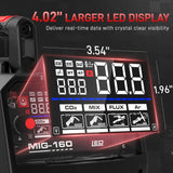 ▶ ANDELI - Soldadora con y sin gas MIG, 160 A, voltajes de 110 V y 220 V, 4 en 1: MIG de gas, MIG con núcleo fundente, TIG por elevación y Stick, pantalla digital LED con control sinérgico, MIG-160 AIR