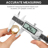 CALIBRADOR DIGITAL Herramienta de medición de calibrador digital, de 15 cm con pantalla LCD grande, fácil cambio entre pulgada/mm/fracción, calibrador vernier de acero inoxidable para bricolaje y hogar