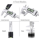 CALIBRADOR DIGITAL  Digital 150mm / 6" Pie de Rey con Galga de Espesores 32 Hojas Acero Inoxidable Calibrador Digital Medición Métrica/Fracciones/Pulgadas para Ancho Longitud Profundidad y Diámetro