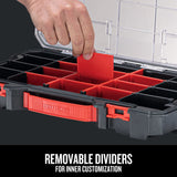 CRAFTSMAN VERSASTACK Organizador de almacenamiento, organizador de piezas pequeñas, 20 compartimentos, tapa incluye cierre seguro (CMST17828)