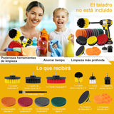 Cepillo Limpieza Taladro Fregar Almohadill 22pzs, Juego Cepillo para Taladro Eléctrico Kit CepillosTaladro Drill Brush Multifuncional Herramientas para Auto Pared Azulejo Baño Cocina