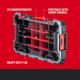 CRAFTSMAN VERSASTACK Organizador de almacenamiento, organizador de piezas pequeñas, 20 compartimentos, tapa incluye cierre seguro (CMST17828)