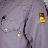 ▶Camisa de soldadura FR resistente al fuego, 100% C, 9 onzas, Caqui, M
