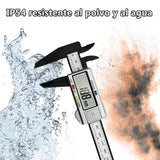 CALIBRADOR DIGITAL de fibra de carbono, Electrónica Digital Calibrador con conversión entre 15 cm / 6 pulgadas con pantalla LCD. Vernier Digital con diseño ligero y precisión para medidas milimetricas