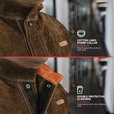 ▶ YESWELDER - chamarra de piel para hombre y mujer, Marrón, Small