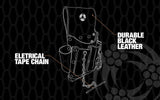 SOUTHWIRW POUCH4 Bolsa de Herramientas de Piel; Bolsa de 5 Bolsillos con Cadena de Cinta eléctrica; Resistente a la decoloración, Compartimentos duraderos; Remaches de Lavadora; Incluye Clip de