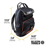 KLEIN TOOLS Mochila para herramientas Tradesman Pro™ de 44,5 cm en color negro con 35 bolsillos para trabajo pesado - Klein Tools