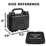 BIG RED Caja de herramientas de plástico portátil con espuma, resistente al agua y a prueba de golpes, funda rígida para herramientas, 9.2 x 8 x 4.8 pulgadas, color negro